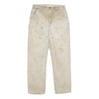 CARHARTT Mens Cotton Beige Classic Straight Trousers W36 L36 Workwear Durable