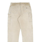 CARHARTT Mens Cotton Beige Classic Straight Trousers W36 L36 Workwear Durable