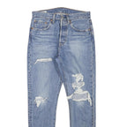 LEVI'S 501S Womens Jeans Blue Slim Skinny Denim Light W28 L28 Distressed