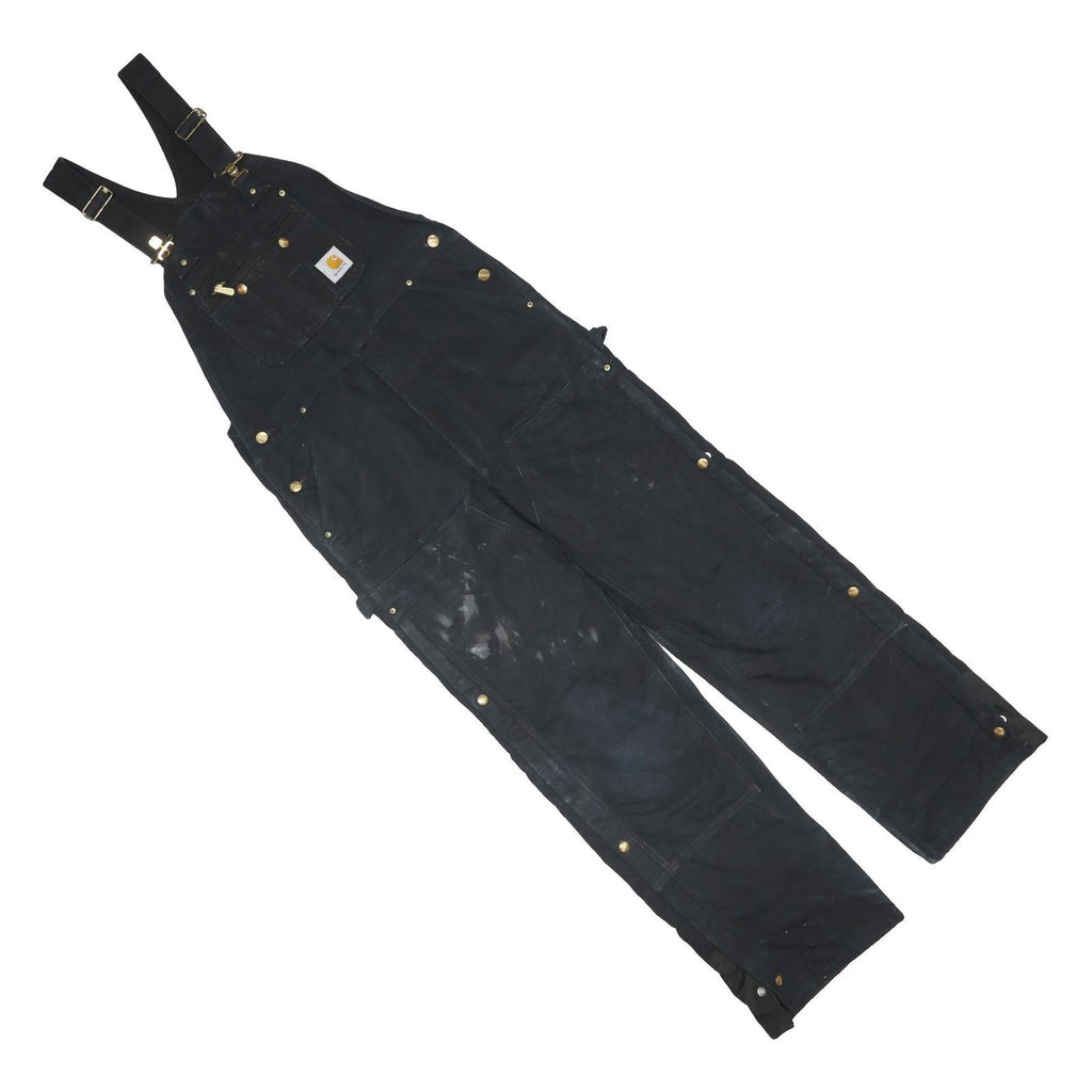 CARHARTT Mens Black Cotton Blend Regular Fit Dungarees M W34 L31 Workwear