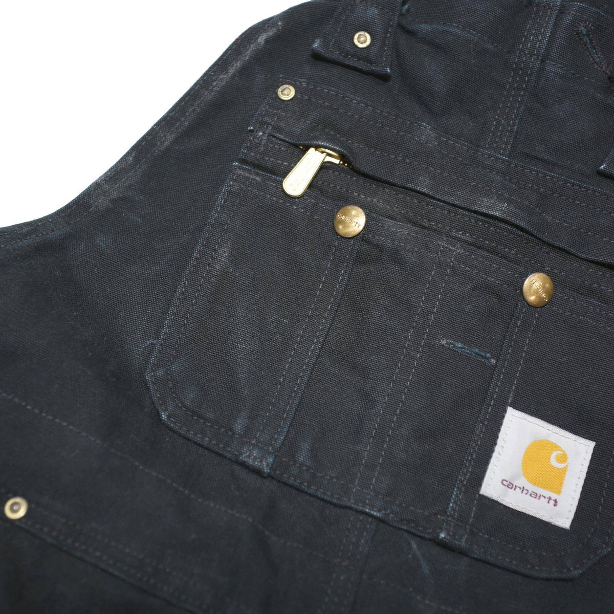 CARHARTT Mens Black Cotton Blend Regular Fit Dungarees M W34 L31 Workwear