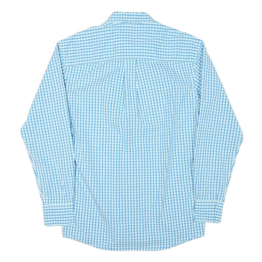 WRANGLER Mens Blue Checked Shirt XS Classic Button-Down Collar Long Sleeve