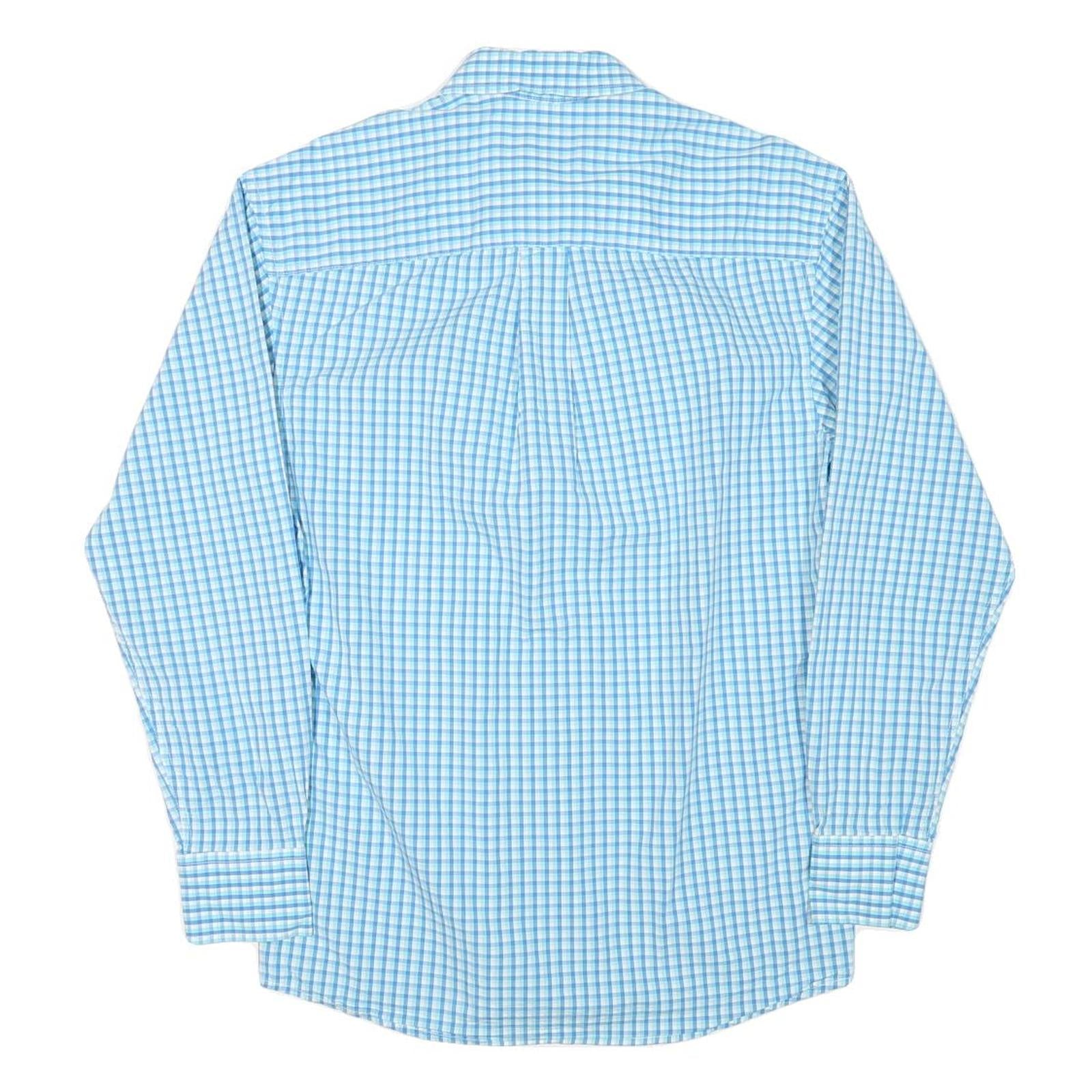 WRANGLER Mens Blue Checked Shirt XS Classic Button-Down Collar Long Sleeve