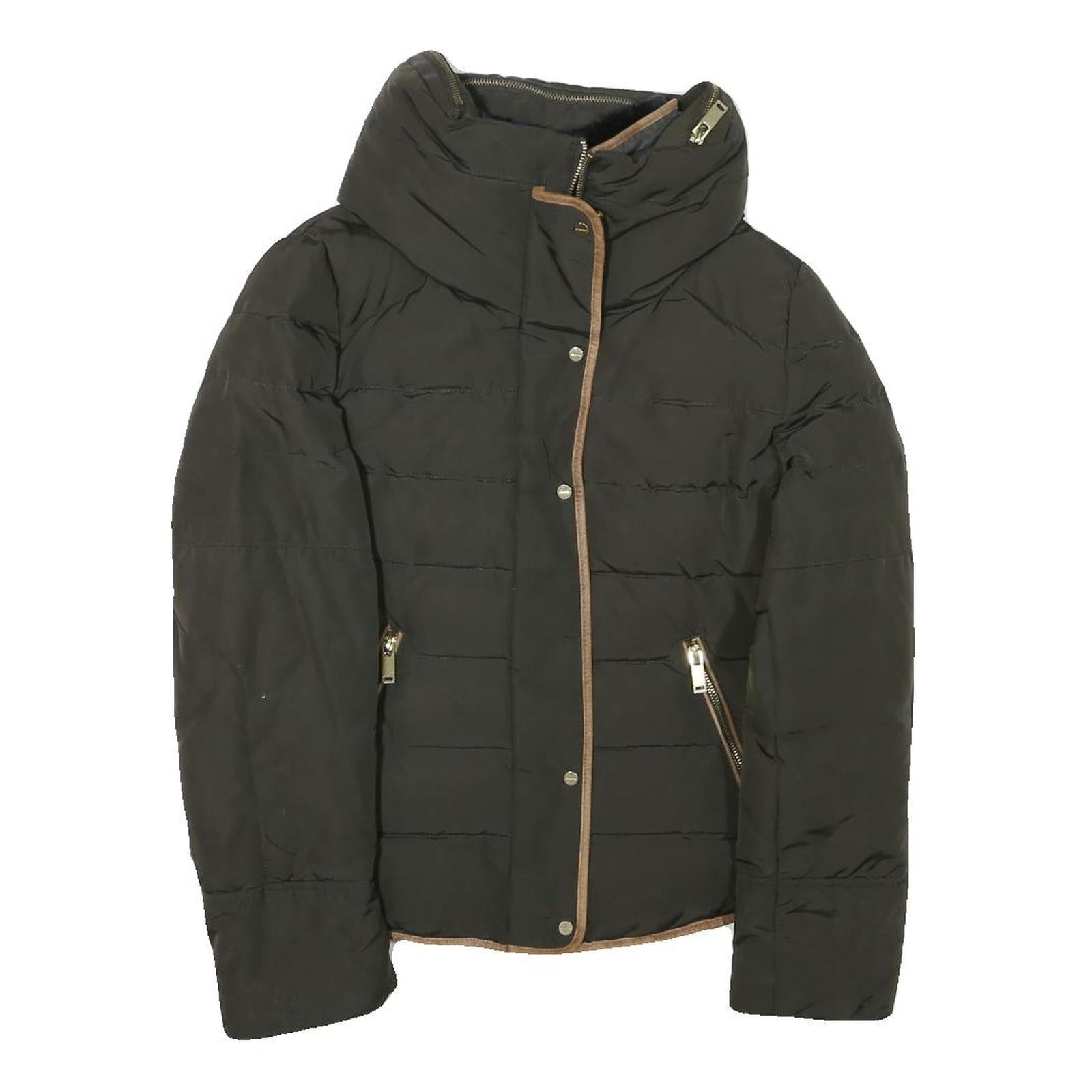 ZARA BASIC Womens Black Jacket M Polyester Blend Plain Zip Comfortable Casual