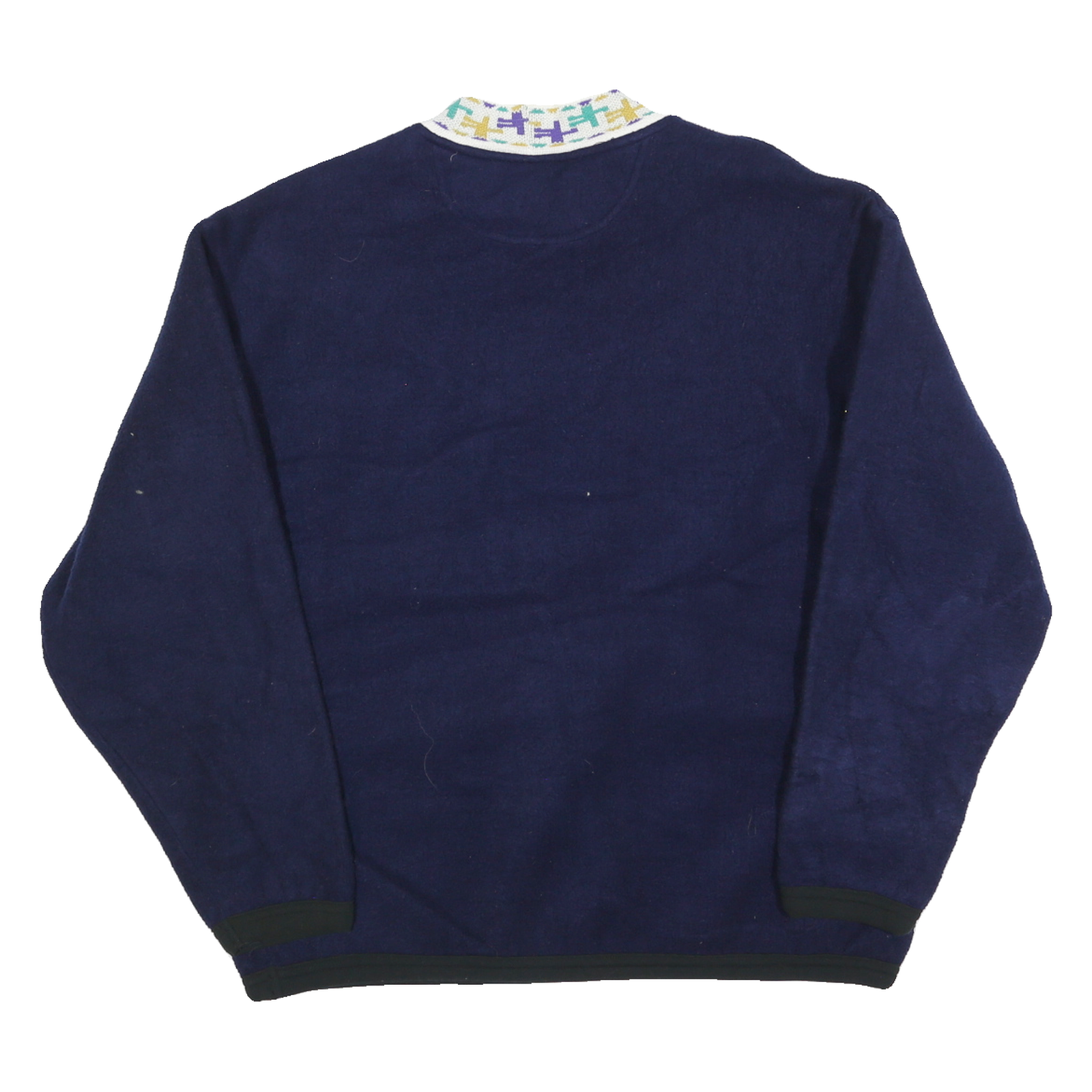 ROCKY MOUNTAIN BAG Womens Navy Patterned Jumper Round Neck Basic Knit L