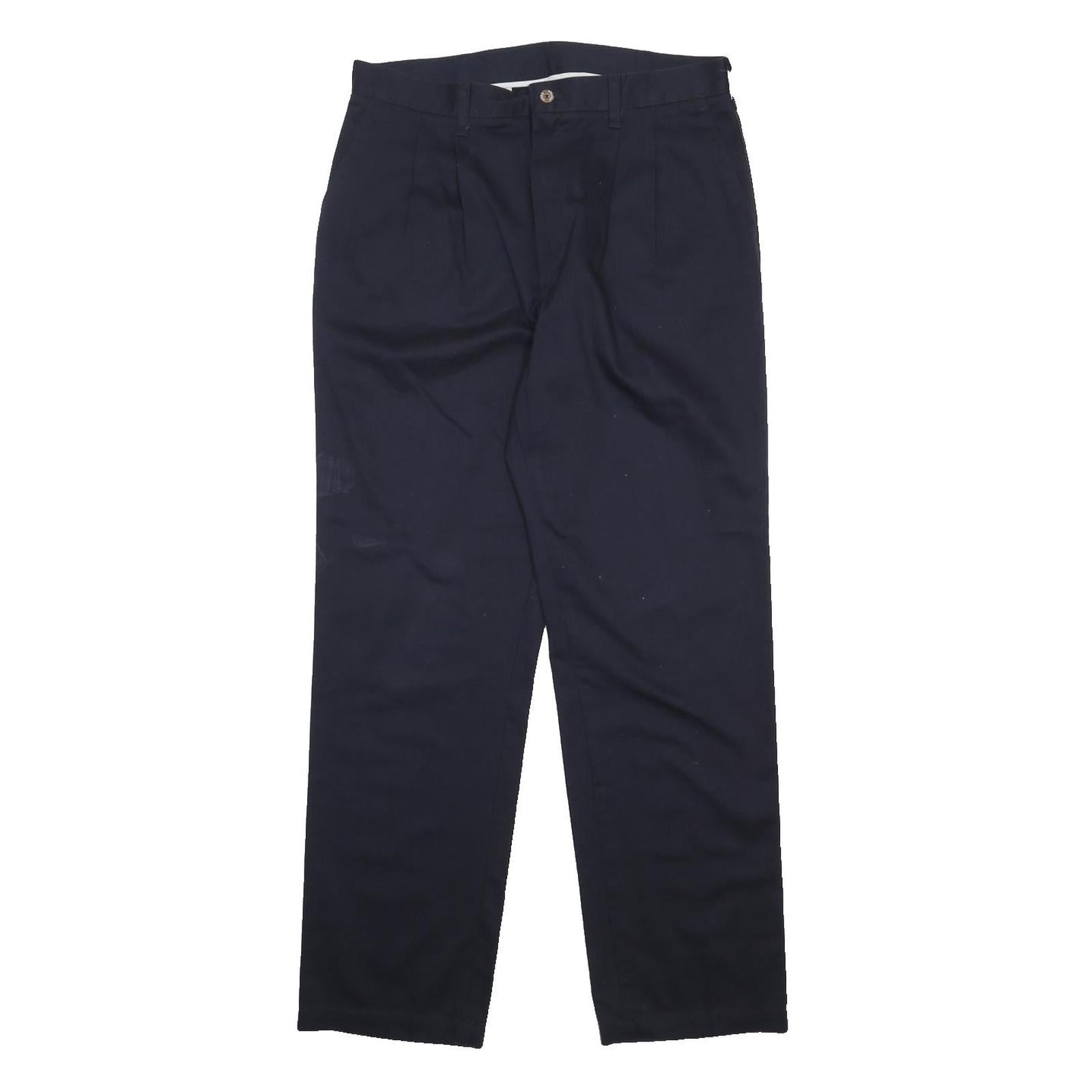 WRANGLER Mens Cotton Blue Regular Straight Trousers W34 L32 Classic Zip Closure
