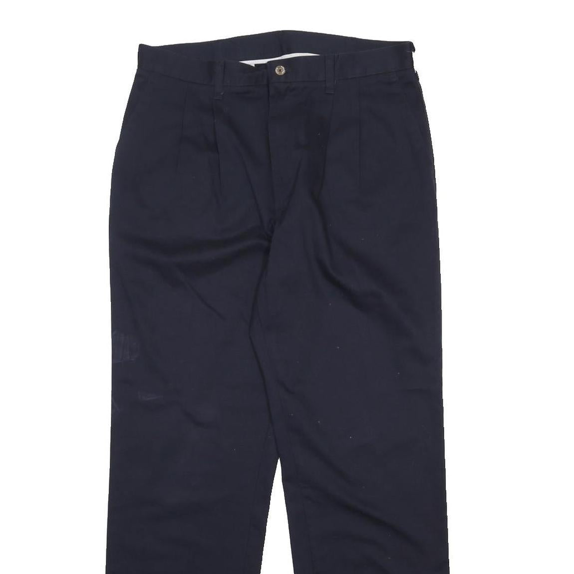 WRANGLER Mens Cotton Blue Regular Straight Trousers W34 L32 Classic Zip Closure