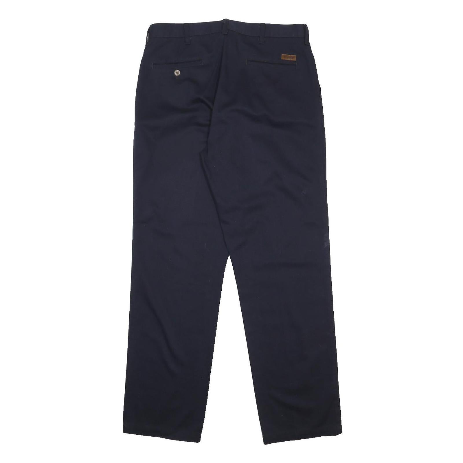WRANGLER Mens Cotton Blue Regular Straight Trousers W34 L32 Classic Zip Closure