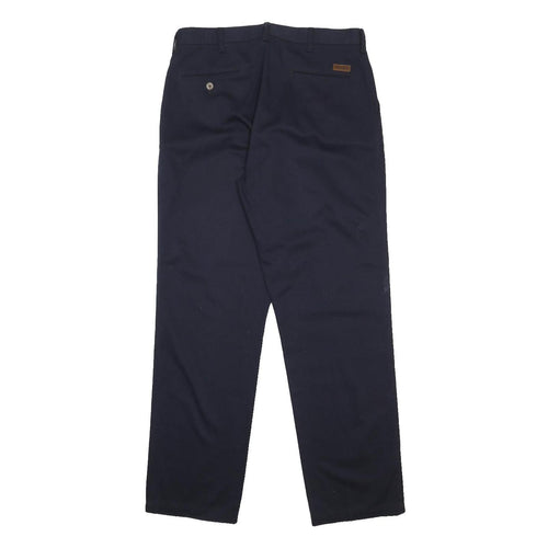 WRANGLER Mens Cotton Blue Regular Straight Trousers W34 L32 Classic Zip Closure