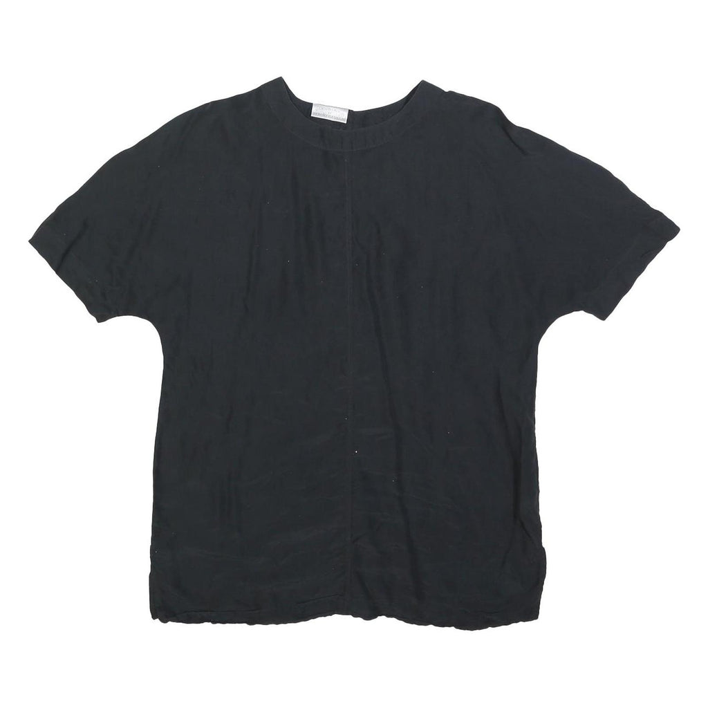 SERGIO CASSINI Womens Black Silk Shift Dress Short Sleeve UK S Elegant