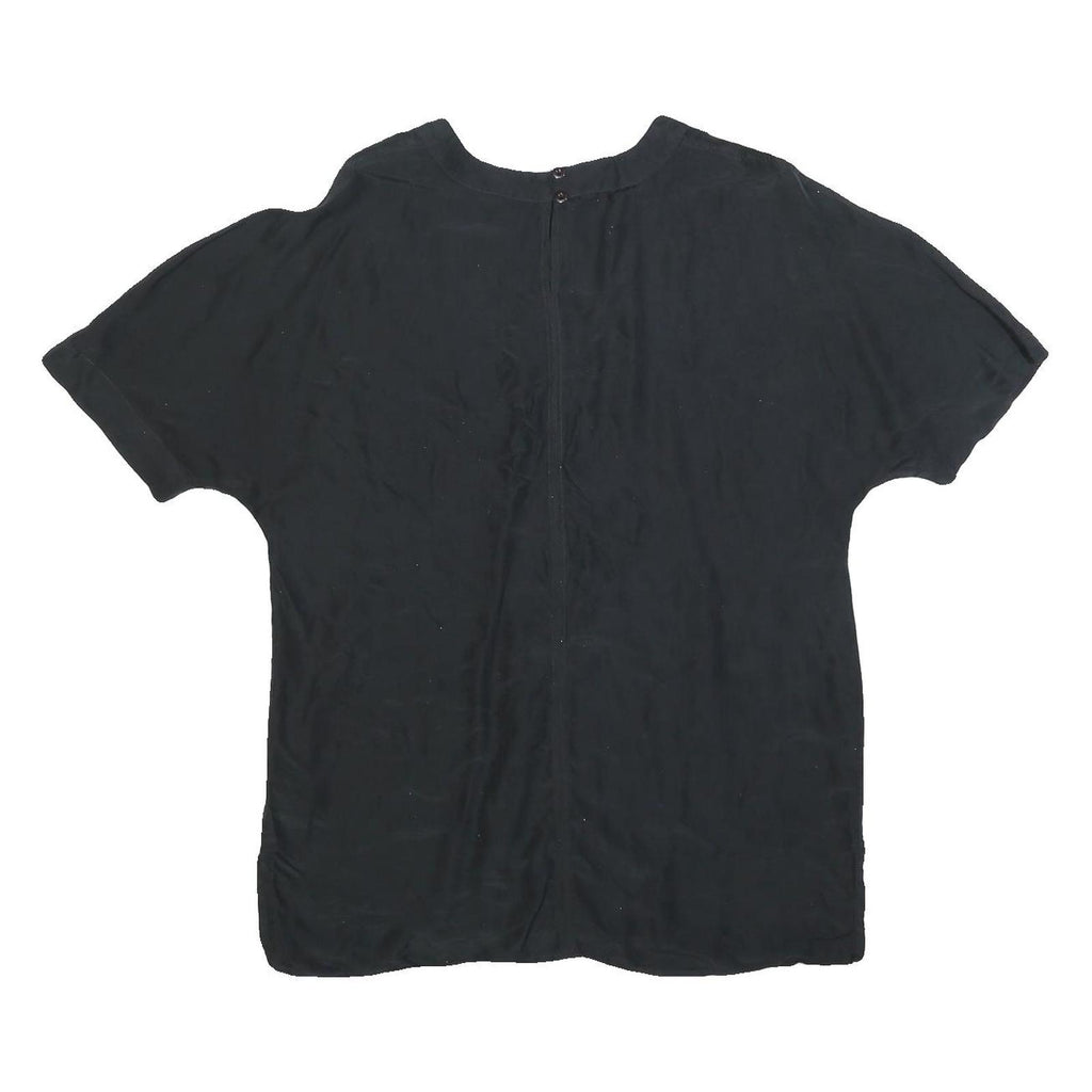 SERGIO CASSINI Womens Black Silk Shift Dress Short Sleeve UK S Elegant