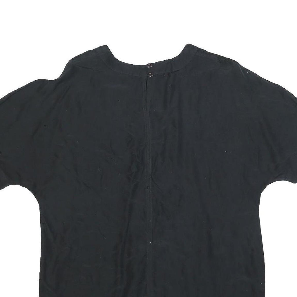 SERGIO CASSINI Womens Black Silk Shift Dress Short Sleeve UK S Elegant