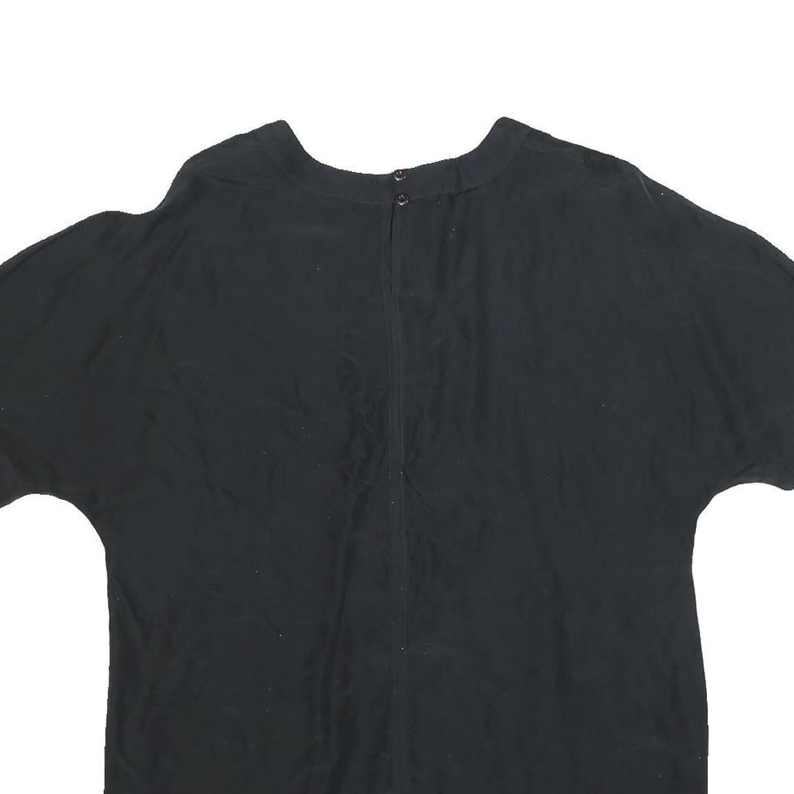 SERGIO CASSINI Womens Black Silk Shift Dress Short Sleeve UK S Elegant