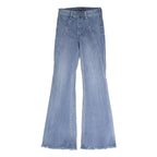 SINCERELY JULES Womens Jeans Blue Regular Flared Denim Light W25 L31 Button