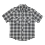 DICKIES Mens Grey Check Shirt M Cotton Blend Short Sleeve Button Shirt