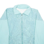 HIBERNIA Womens Light Blue Zip Jacket XL Woven Geometric Pattern Lightweight