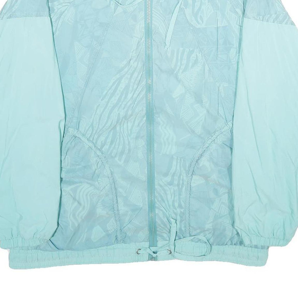 HIBERNIA Womens Light Blue Zip Jacket XL Woven Geometric Pattern Lightweight