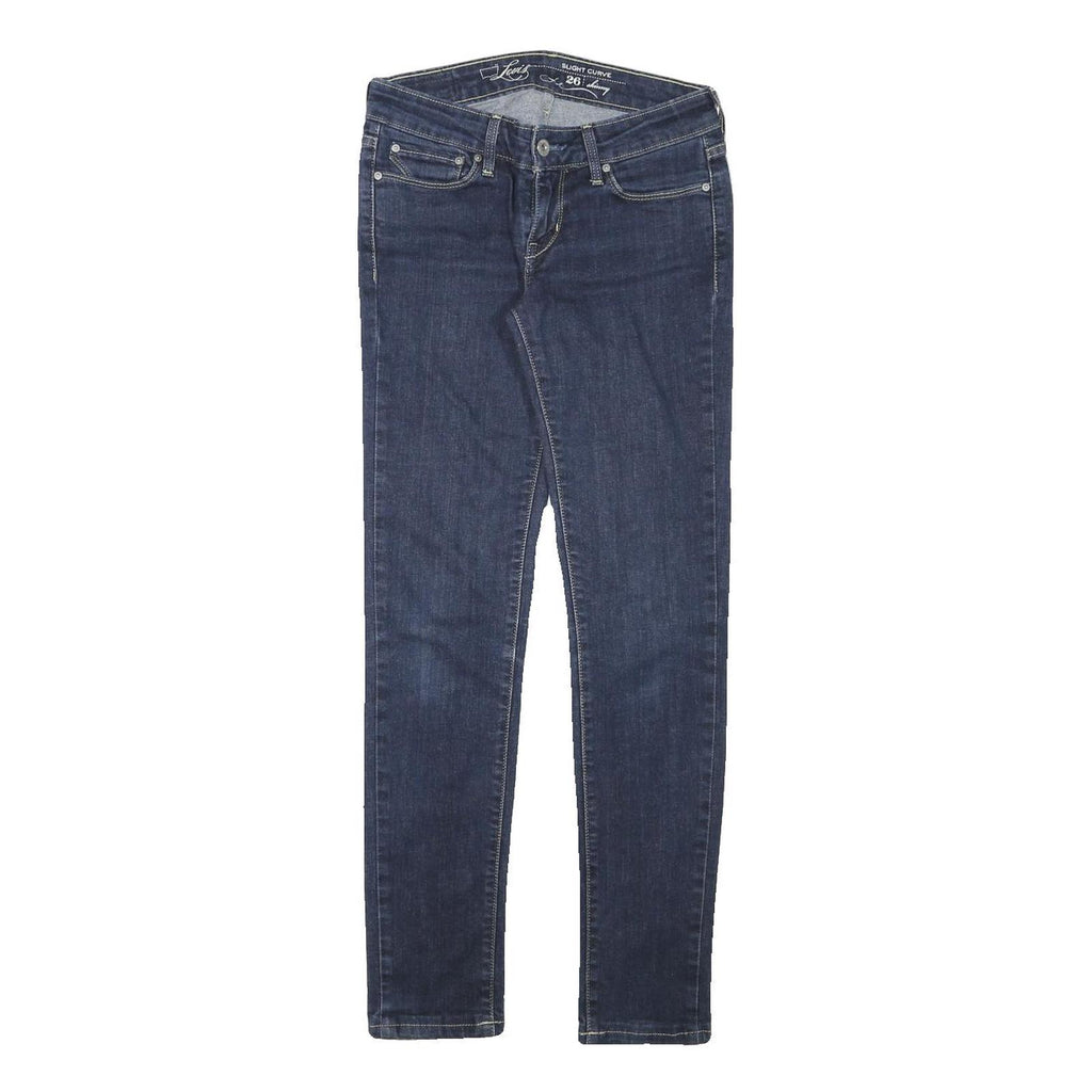 LEVI'S Mens Slim Blue Denim Slim Fit Jeans W26 L28 Classic Cotton Blend Zip