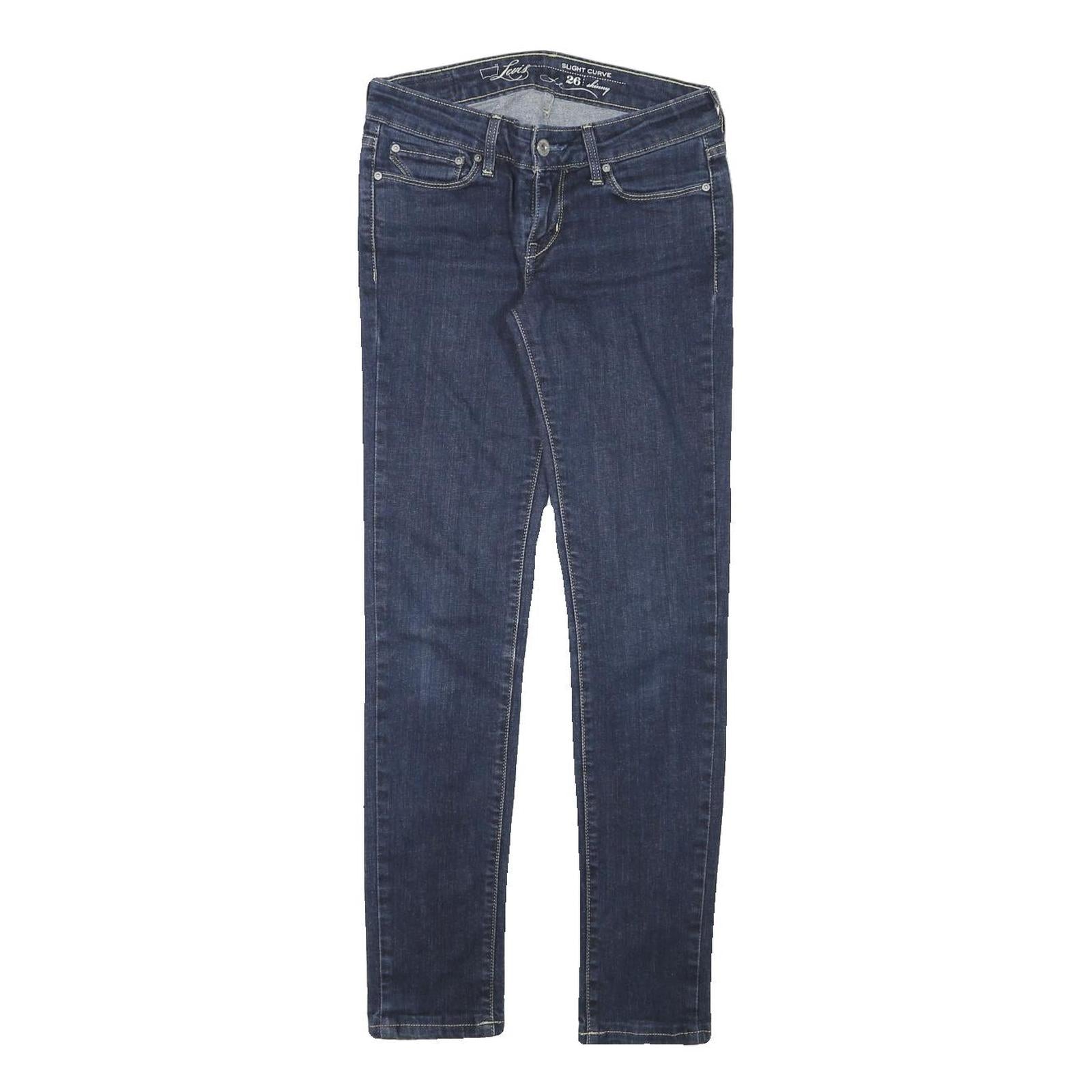 LEVI'S Mens Slim Blue Denim Slim Fit Jeans W26 L28 Classic Cotton Blend Zip