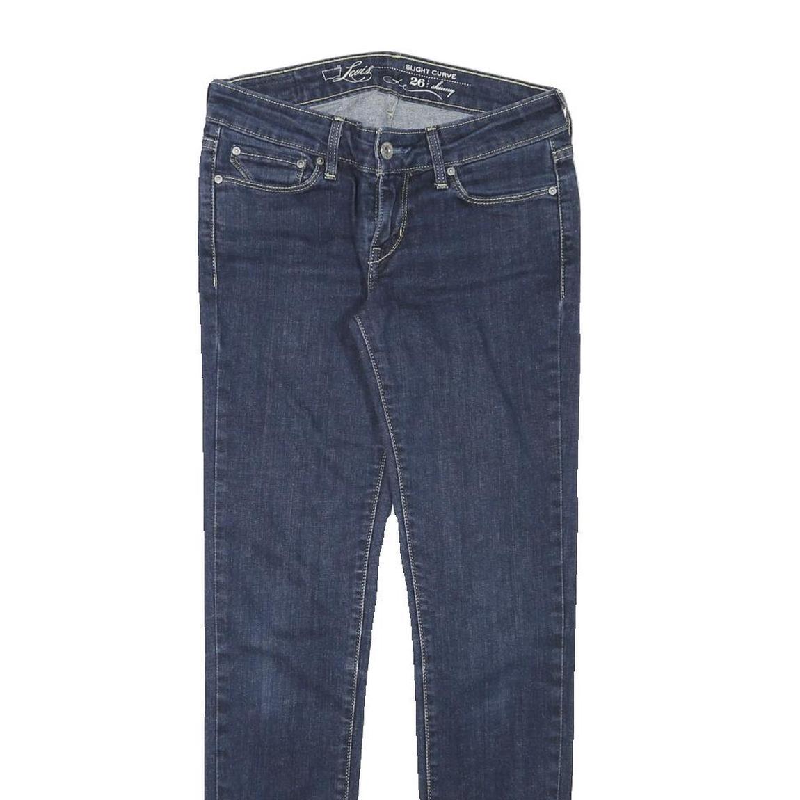 LEVI'S Mens Slim Blue Denim Slim Fit Jeans W26 L28 Classic Cotton Blend Zip