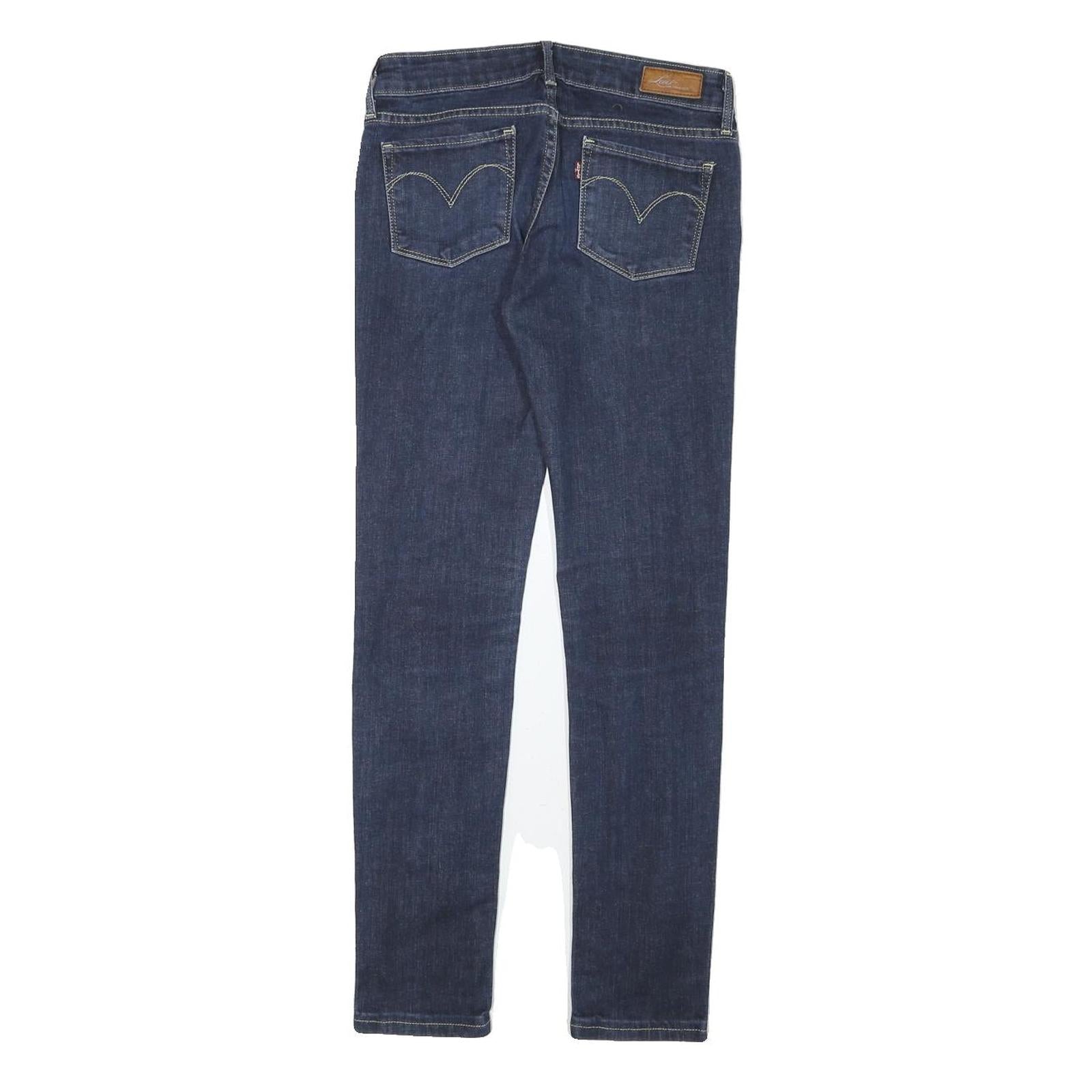 LEVI'S Mens Slim Blue Denim Slim Fit Jeans W26 L28 Classic Cotton Blend Zip