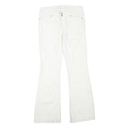 MAURICES Womens Cotton Blend White Regular Flared Trousers W32 L32 Classic Zip
