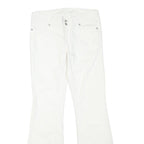 MAURICES Womens Cotton Blend White Regular Flared Trousers W32 L32 Classic Zip
