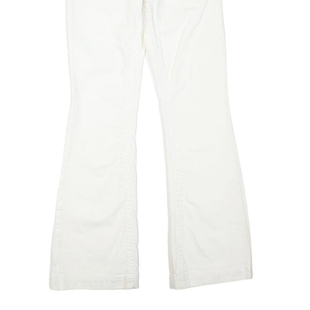 MAURICES Womens Cotton Blend White Regular Flared Trousers W32 L32 Classic Zip