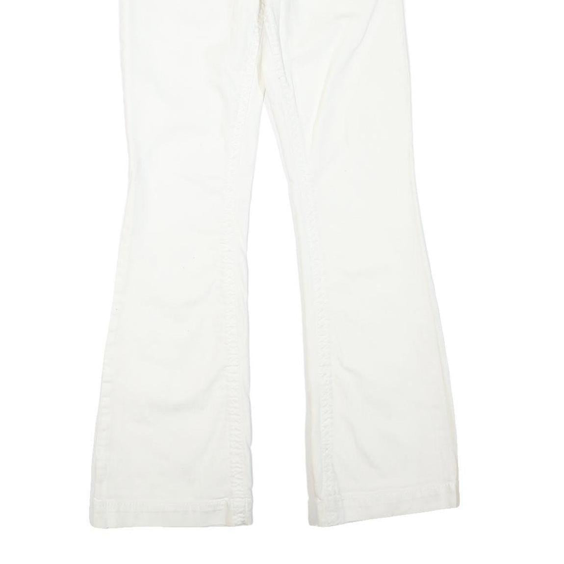 MAURICES Womens Cotton Blend White Regular Flared Trousers W32 L32 Classic Zip