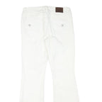 MAURICES Womens Cotton Blend White Regular Flared Trousers W32 L32 Classic Zip