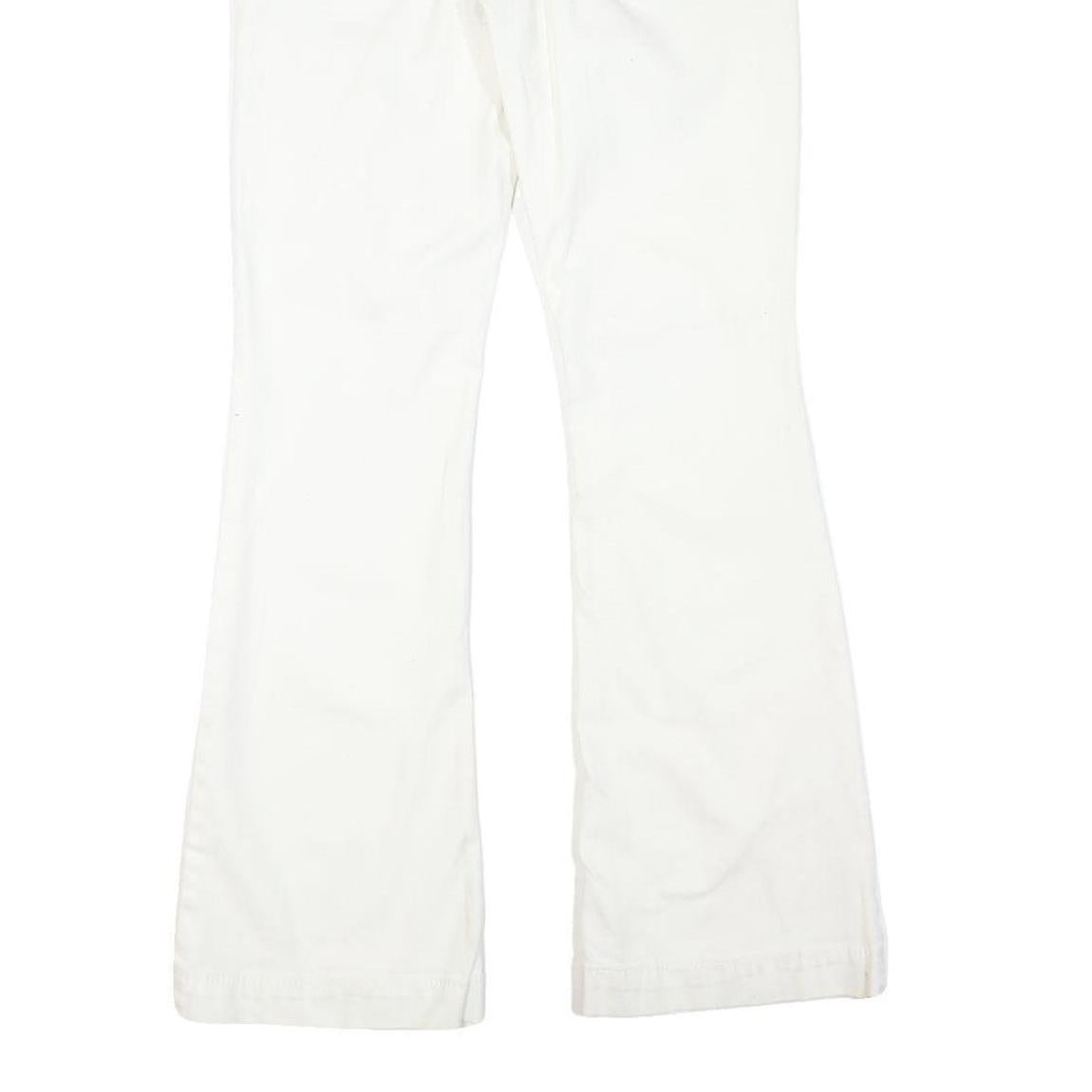 MAURICES Womens Cotton Blend White Regular Flared Trousers W32 L32 Classic Zip