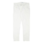 GUESS Mens Slim White Jeans Cotton Blend W33 L30 Zip Closed Casual Wear