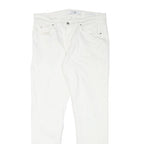 GUESS Mens Slim White Jeans Cotton Blend W33 L30 Zip Closed Casual Wear