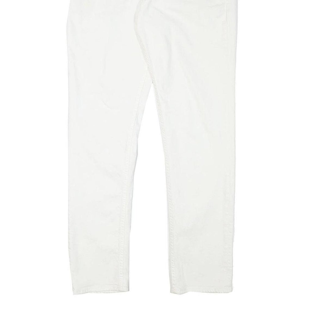 GUESS Mens Slim White Jeans Cotton Blend W33 L30 Zip Closed Casual Wear