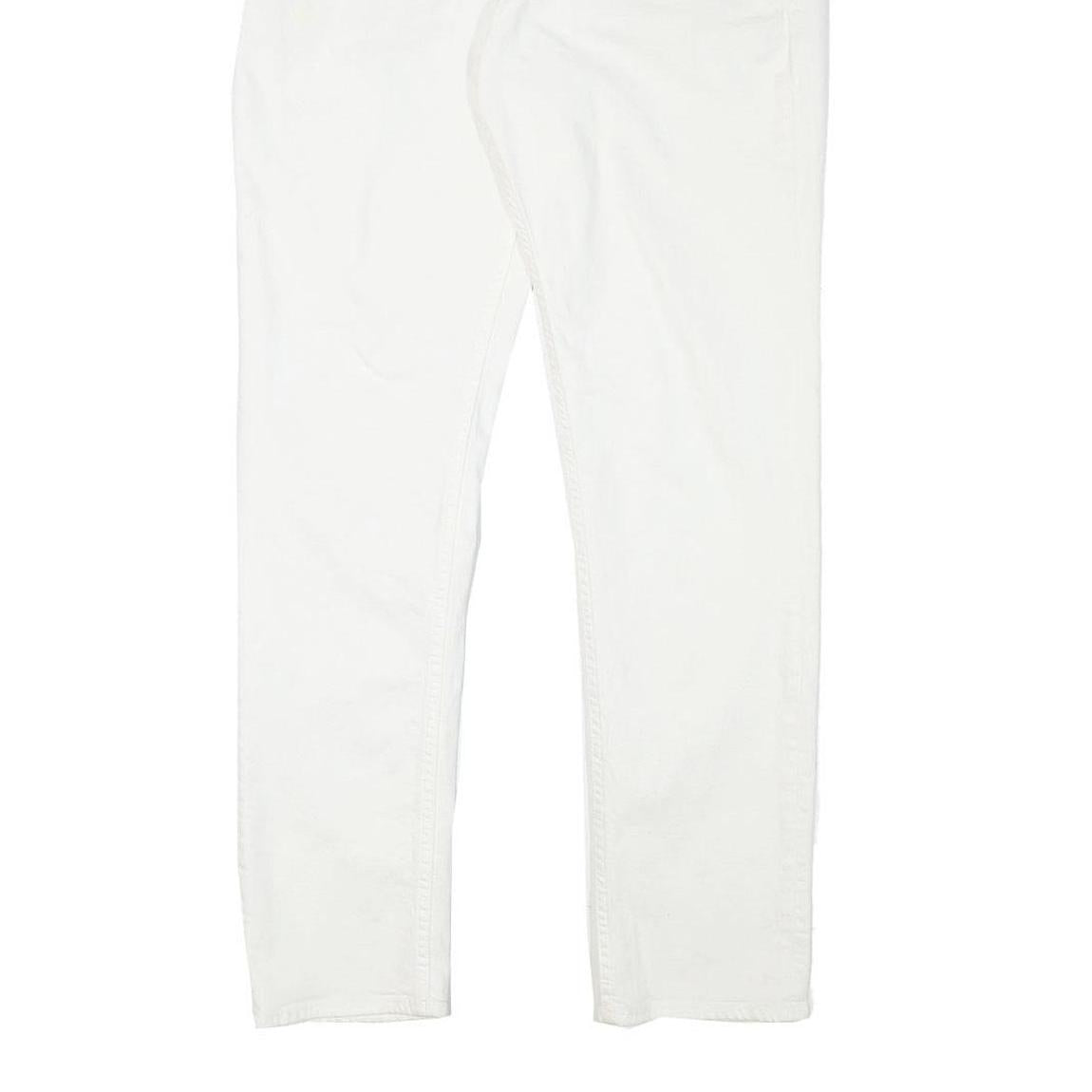 GUESS Mens Slim White Jeans Cotton Blend W33 L30 Zip Closed Casual Wear