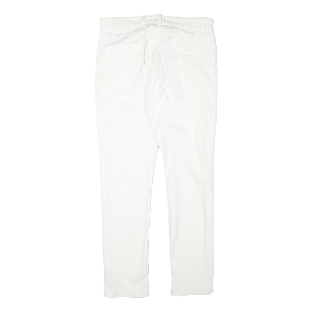 GUESS Mens Slim White Jeans Cotton Blend W33 L30 Zip Closed Casual Wear