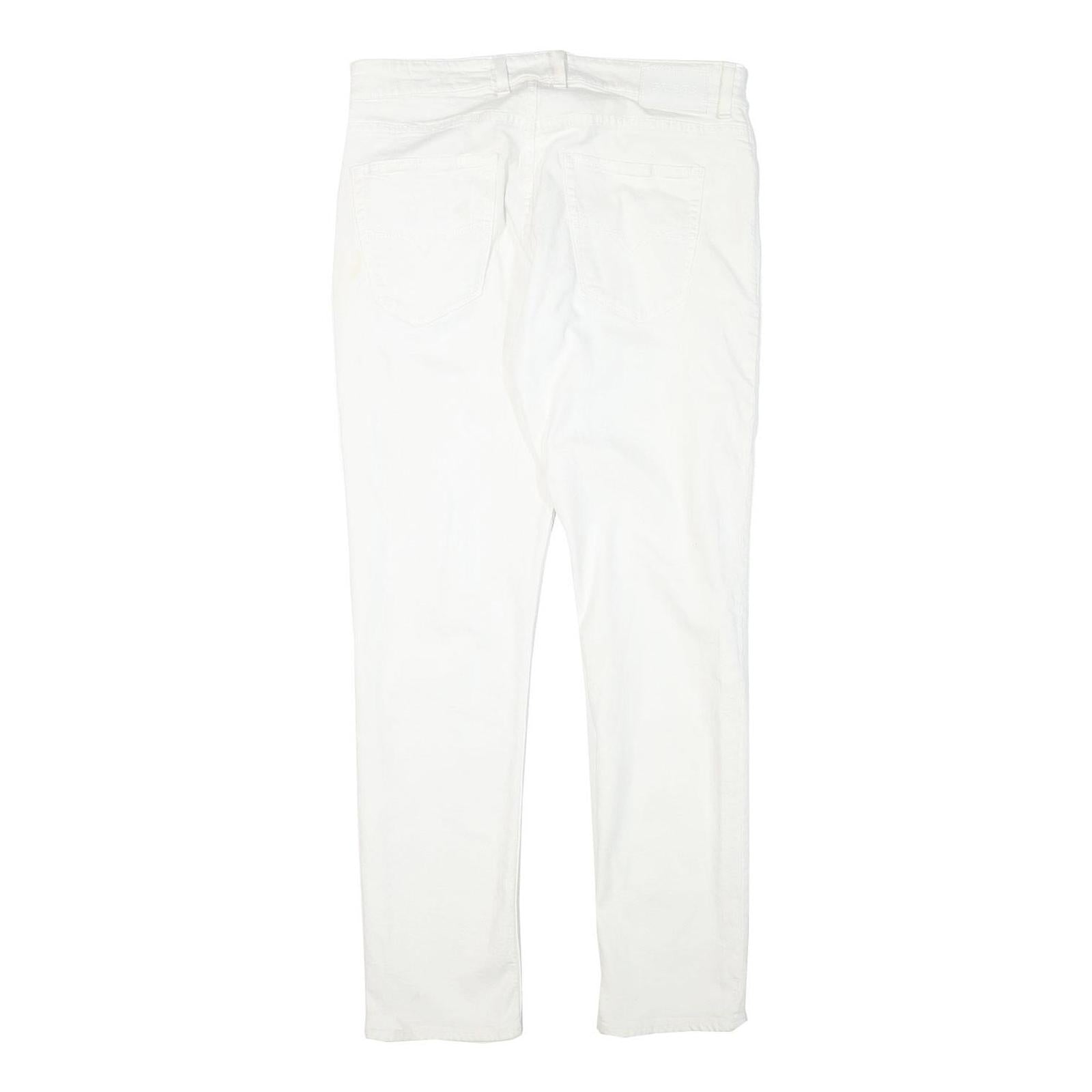 GUESS Mens Slim White Jeans Cotton Blend W33 L30 Zip Closed Casual Wear