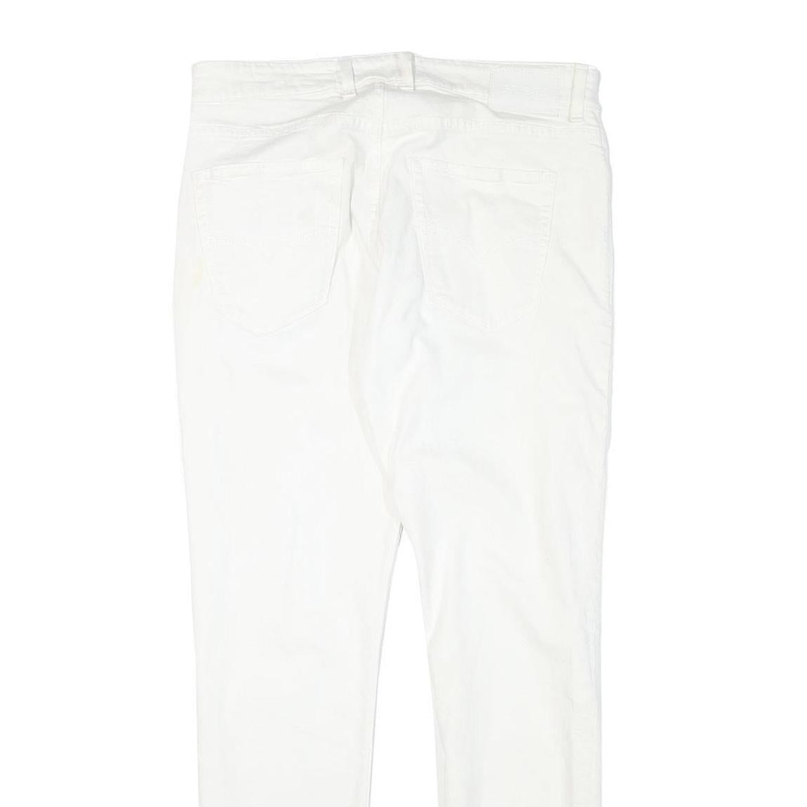 GUESS Mens Slim White Jeans Cotton Blend W33 L30 Zip Closed Casual Wear