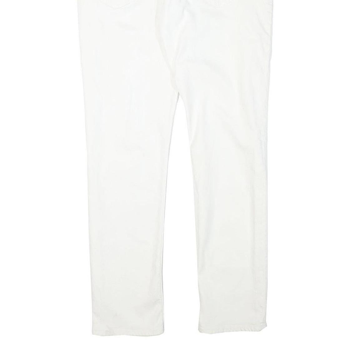 GUESS Mens Slim White Jeans Cotton Blend W33 L30 Zip Closed Casual Wear