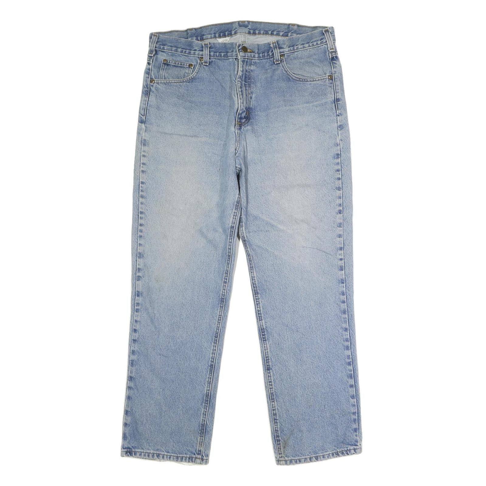 CARHARTT Mens Jeans Blue Regular Straight Denim Medium W38 L31 Button Closure
