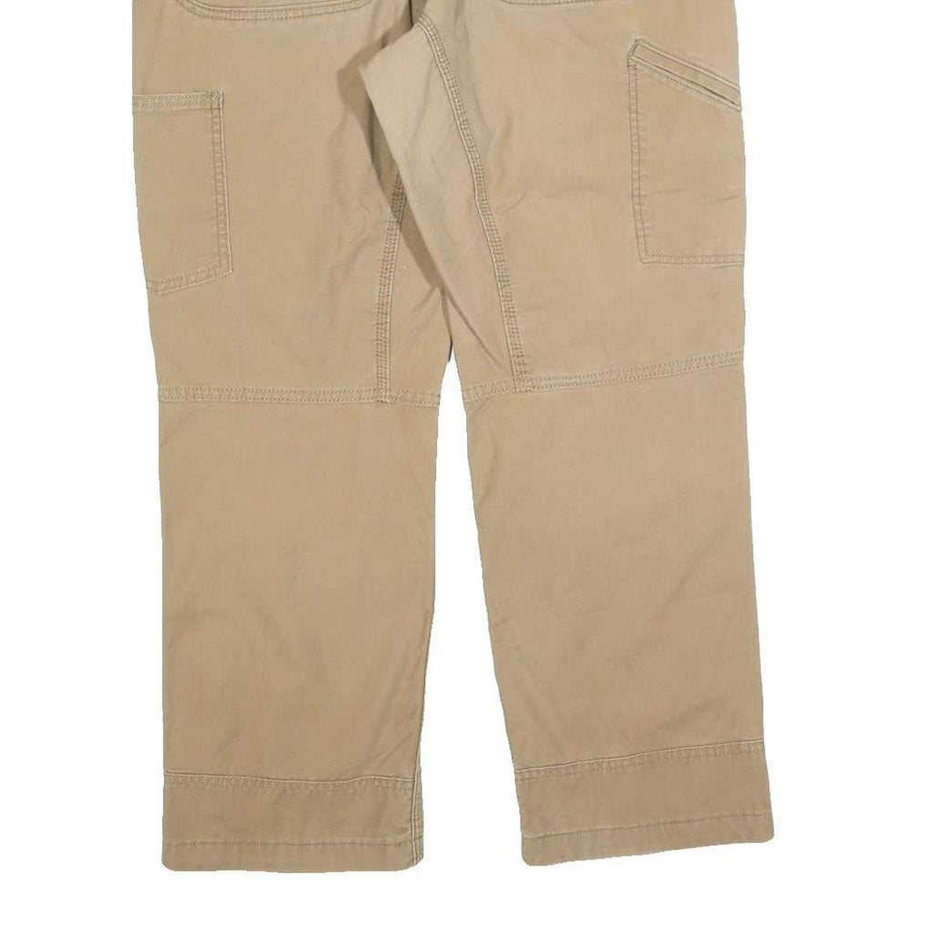 CARHARTT Mens Relaxed Fit Beige Cotton Blend Workwear Trousers W36 L30 Durable