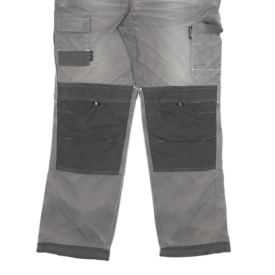 DICKIES Mens Cotton Blend Grey Work Trousers Regular Straight W34 L31 Utility