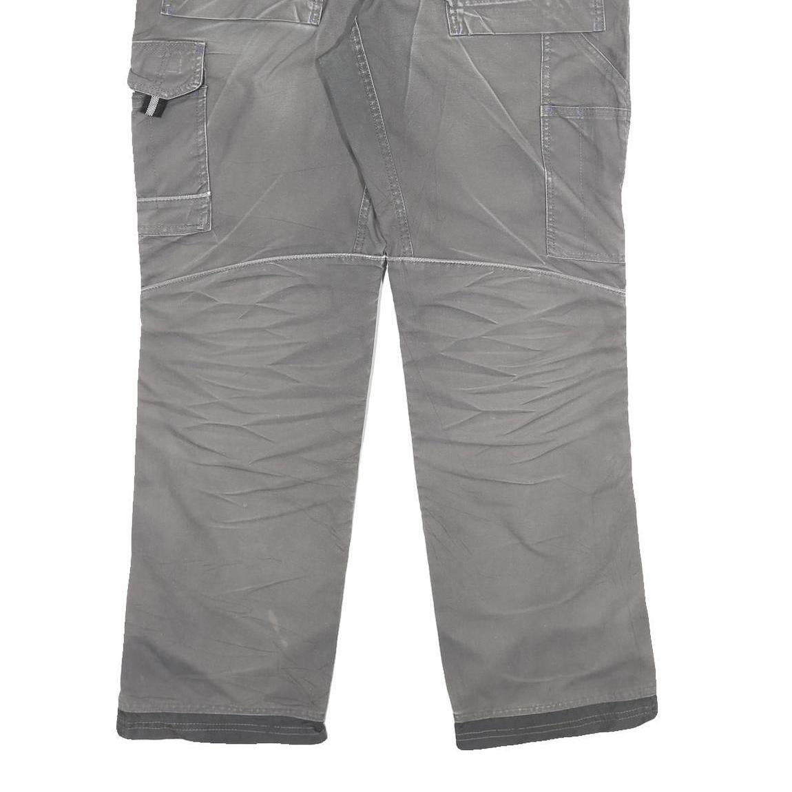 DICKIES Mens Cotton Blend Grey Work Trousers Regular Straight W34 L31 Utility