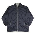 Mens Navy Blue Reversible Polyester Blend Zip Jacket XL Plain Outdoor Casual