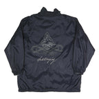 Mens Navy Blue Reversible Polyester Blend Zip Jacket XL Plain Outdoor Casual