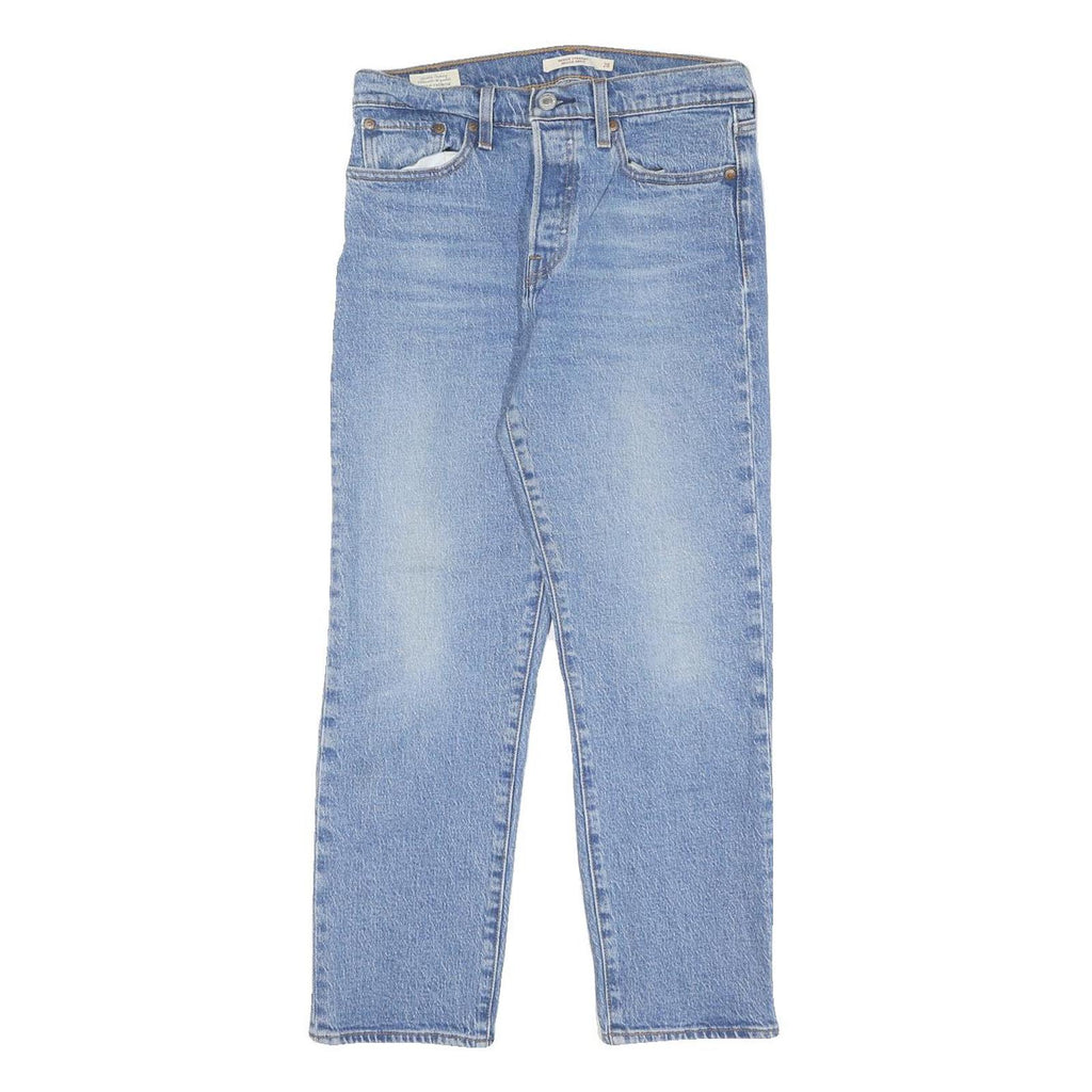 LEVI'S Womens Regular Fit Light Blue Denim Jeans W28 L25 Drawstring Casual