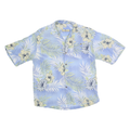 S&D BAHAMAS Mens Blue & Green Floral Cotton Blend Hawaiian Shirt M Casual Summer