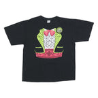 GILDAN Mens Black Green & Red Novelty Costume T-Shirt XL Short Sleeve Crew Neck