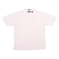 MANHATTAN Mens White Cotton Blend Short Sleeve Polo Shirt L Pocket Plain Casual