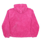 FILA Womens Pink Hooded Pullover L Soft Plush Hoodie Logo Sweatshirt